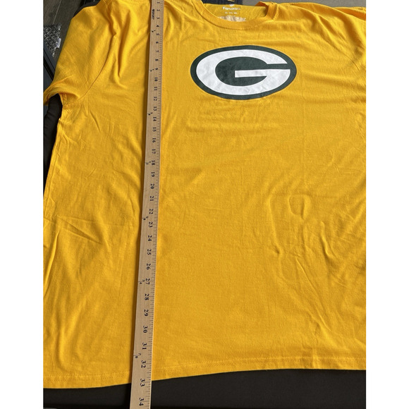 Fanatics Green Bay Packers Logo Shirt 3X Cotton Yellow Football NFL Cheesehead - Picture 7 of 8